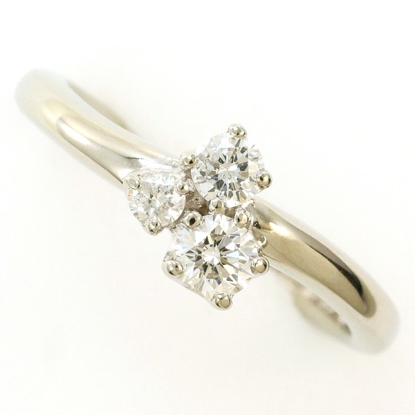 K14 14金 WG リング 指輪 9号 ダイヤ 0.30 約1.7g ジュエリー 中古