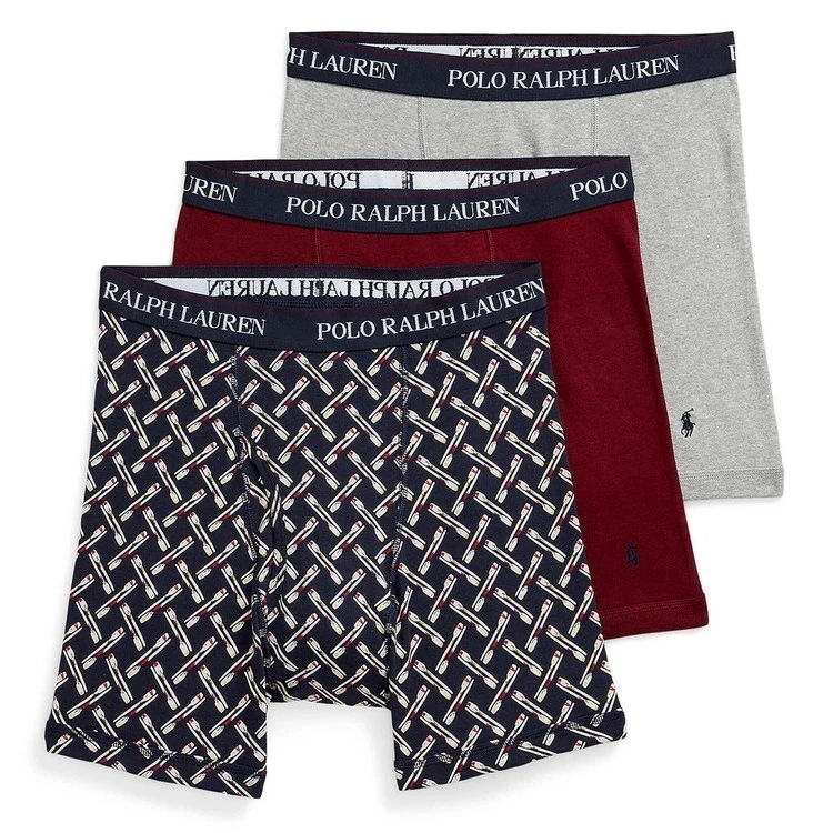 CLASSIC FIT COTTON ボクサーブリーフ 3PK [クルーズネイビー/クラシックワイン/アンドーバーヘザー]【RCBBP3-FHA4】 5,060円