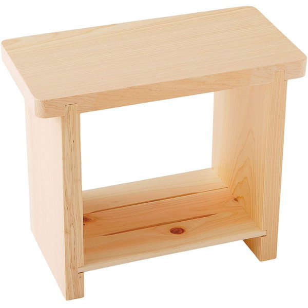 池川木材工業 桧 風呂椅子 棚付 特大(座面高さ30cm)