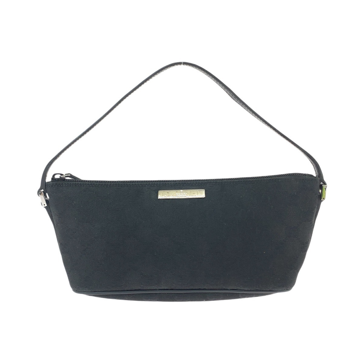 美品 ブラック 黒 シルバー金具 GGキャンバス 07198 ショルダーバッグ アクセサリーポーチ レディース 409071