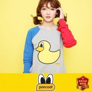 正規品 PANCOAT パンコート 着用 鴨 トレーナ 長袖 POPDUCK COLORATION CREWNECK クルーネック(HEATHER GRAY)Tシャツパーカー