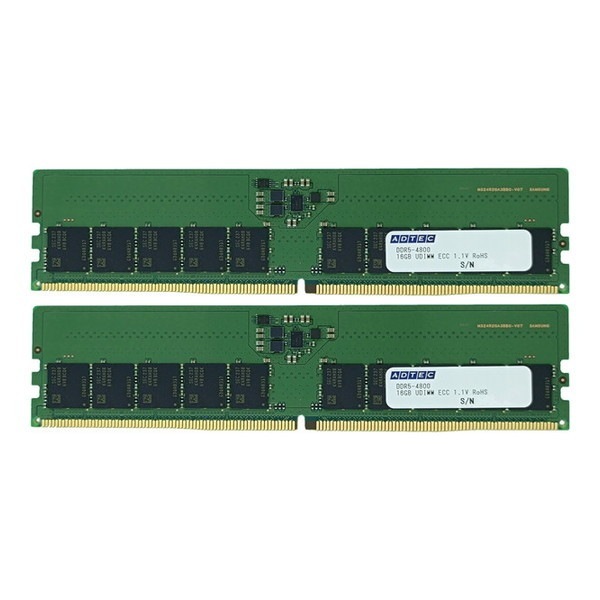 ADS4800D-E16GSBW [メモリ (DDR5-4800 UDIMM ECC 16GBx2枚 1Rx8)]