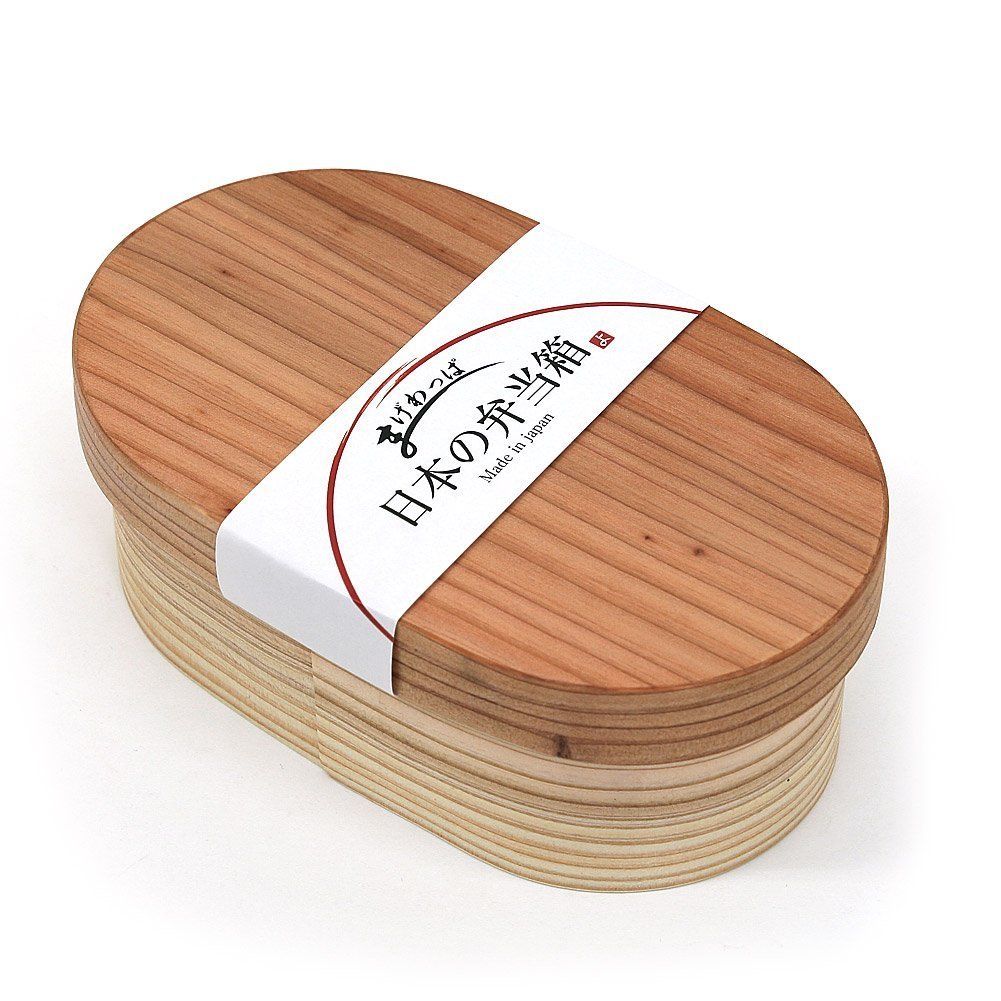 日本製 国産杉 わっぱ弁当 小判型 曲げわっぱ 弁当箱 約500ml