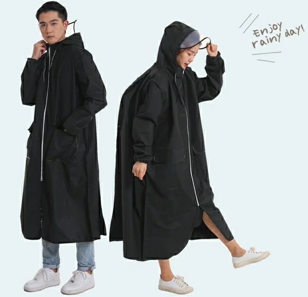 【今季トレンド】レディース レインウェア ロングレインポンチョ おしゃれな雨具 超防風防水 防塵防雪 雨合羽 雨着 通勤通学 男女兼用