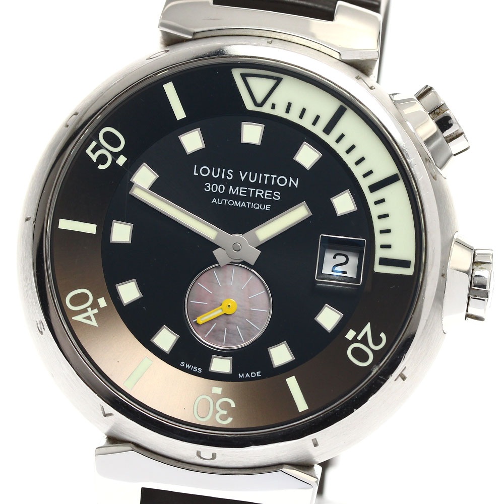 ベルト訳あり ルイ・ヴィトン LOUIS VUITTON Q1031 タンブール ダイビング デイト 自動巻き メンズ 箱付き_899555【中古】