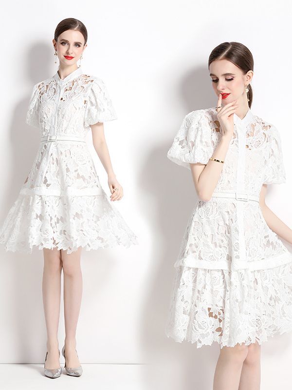 ワンピース レディース 半袖 上品 マキシワンピース ワンピ レースドレス きれいめ 着痩せ オシャレ