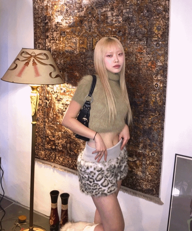 Leopard Fur Banded Shorts [2color] 5,196円