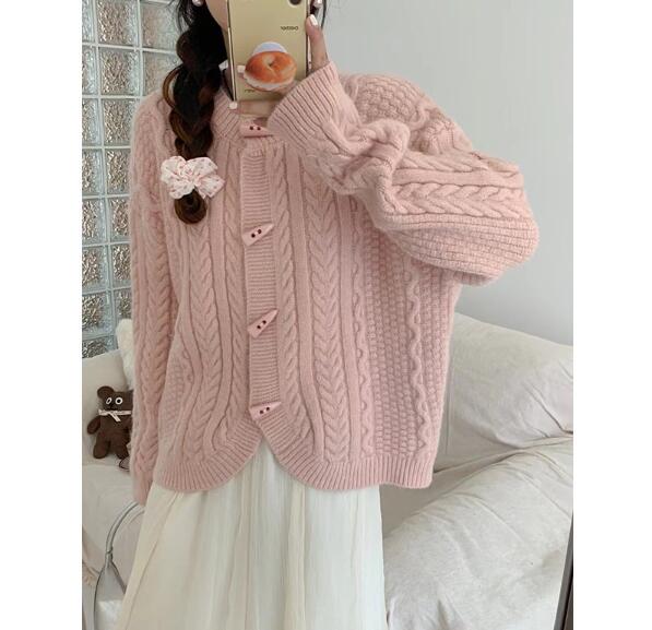 ニューデザイン ニット カーディガン セーター レディース コーディネート ゆったり 無地 ジャケット 上着