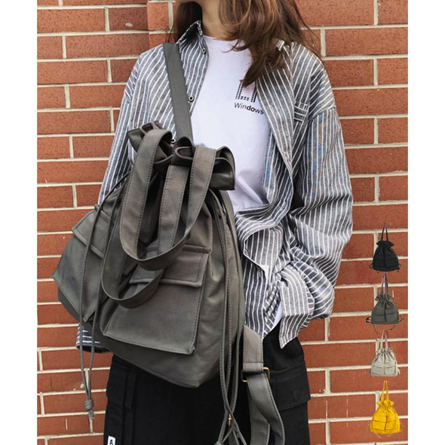 巾着風リュックサック 大容量バックパック