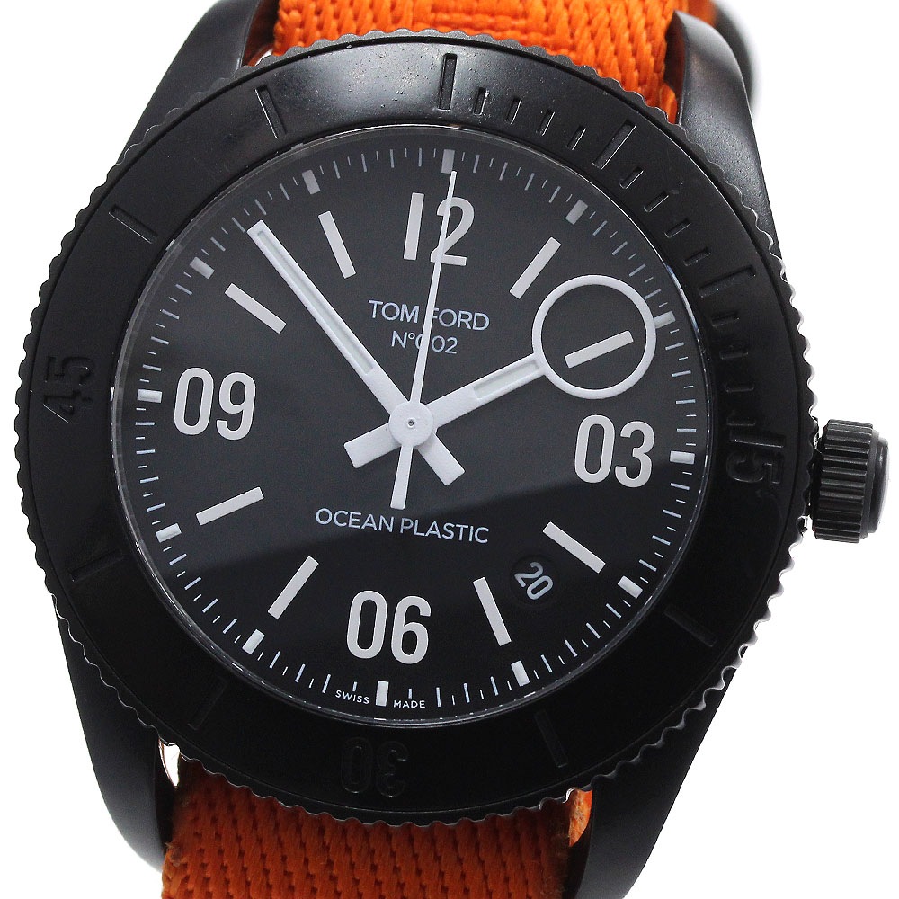 トムフォード TOM FORD TFT002027 N.002 オーシャンプラスチック タイムピース 自動巻き メンズ 良品 箱・保証書付き_861929【中古】