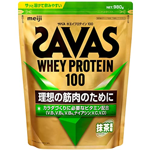 (SAVAS) ホエイプロテイン100 抹茶風味 980g 明治 5,312円