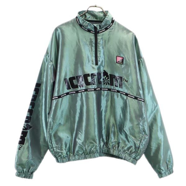 長袖 ハーフジップ プルオーバー ジャケット L グリーン メンズ