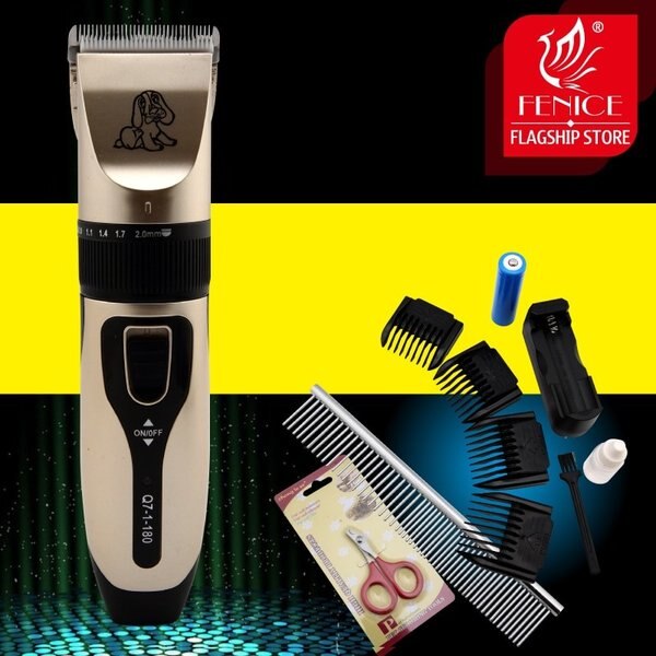 Fenice電気ペットクリッパープロフェッショナルグルーミングキット充電式ペット猫犬ヘアトリマーシェーバーセット散髪機