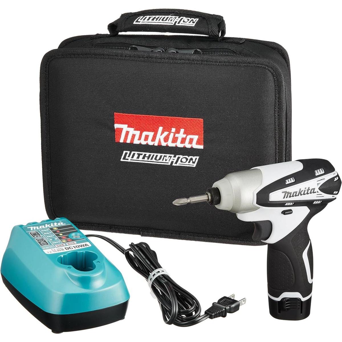 マキタ(Makita) 充電式インパクトドライバ 10.8V 小型 白 本体付属バッテリー1個搭載モデル TD090DWSPW