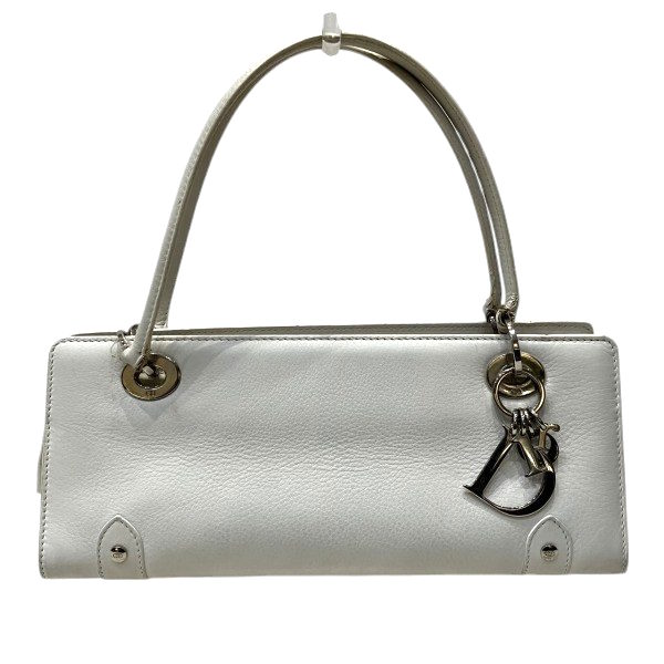 ディオール ホワイト ロゴチャーム バッグ ハンドバッグ ショルダーバッグ レディース 【中古】