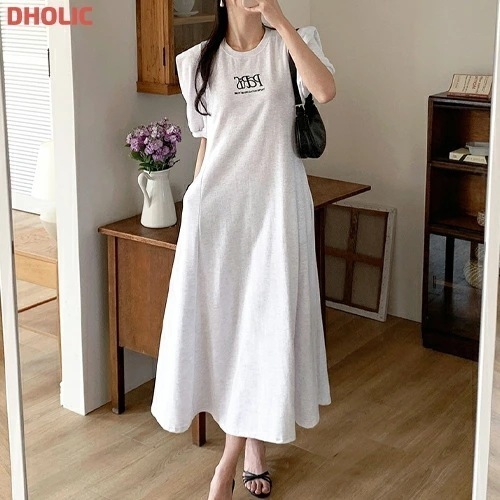 [メガ割りSALE]PaRiS刺繍パワショルスウェットAラインワンピース