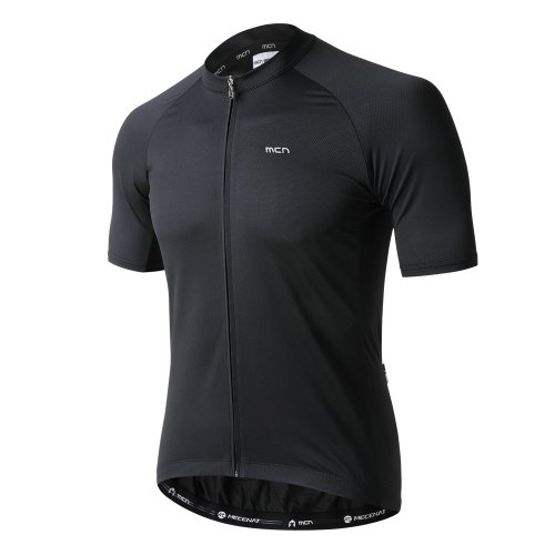 MCNSPORTS プレーンブラックバイクショートスリーブジャージ