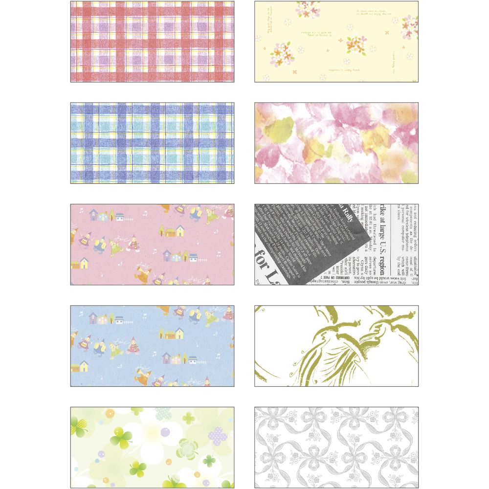 ササガワ ロール包装紙 バラエティA10柄セット 1本2枚巻x30本入 35-1965