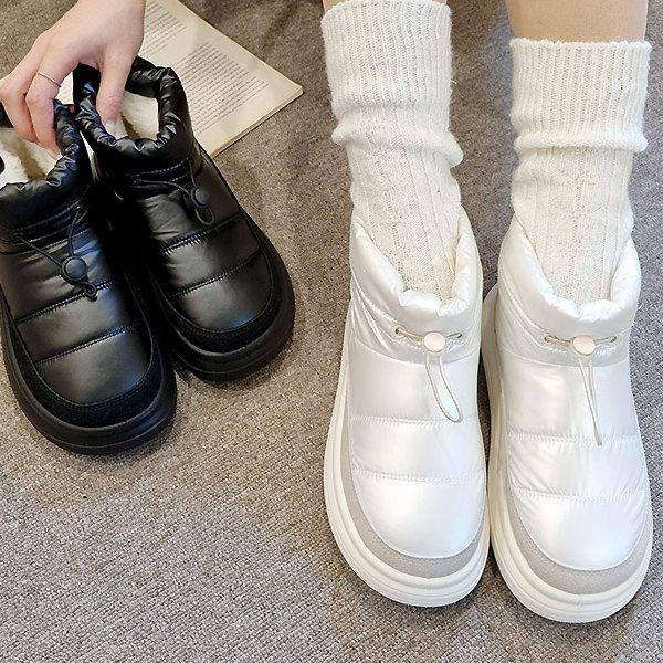 シューズ パディング 冬 털裏地 女性 女子 スリップオン スニーカー 털ブーツ 防寒靴 3.5cm sjcc 980_P377167639