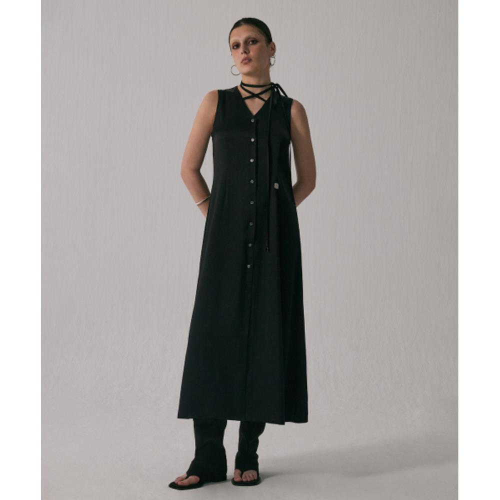 TREEMINGBIRD Strap Dart Long Onepiece Black TMB242VT80