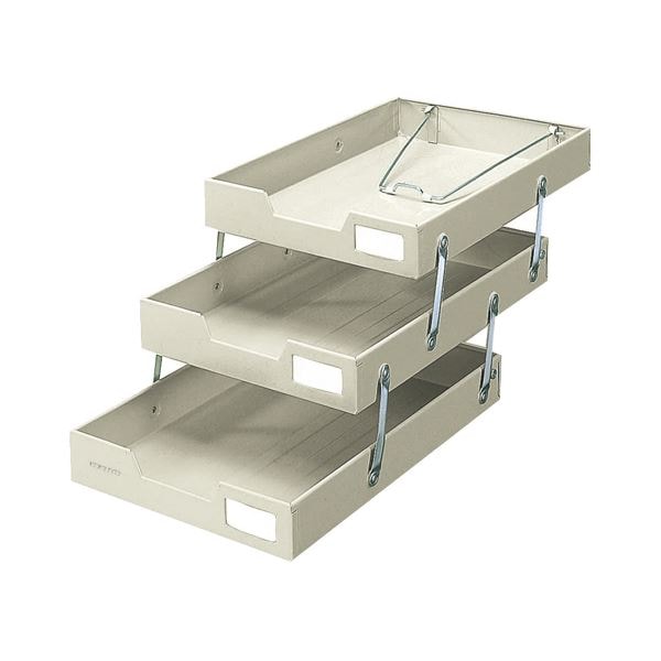 (まとめ) コクヨ スチールトレー A4タテ3段 ライトグレー ST-3M 1個 (×2セット) 10,353円