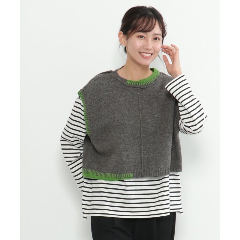 アシメハンドステッチニットベスト LBC｜アシメハンドステッチニットベスト | Rakuten Fashion(楽天