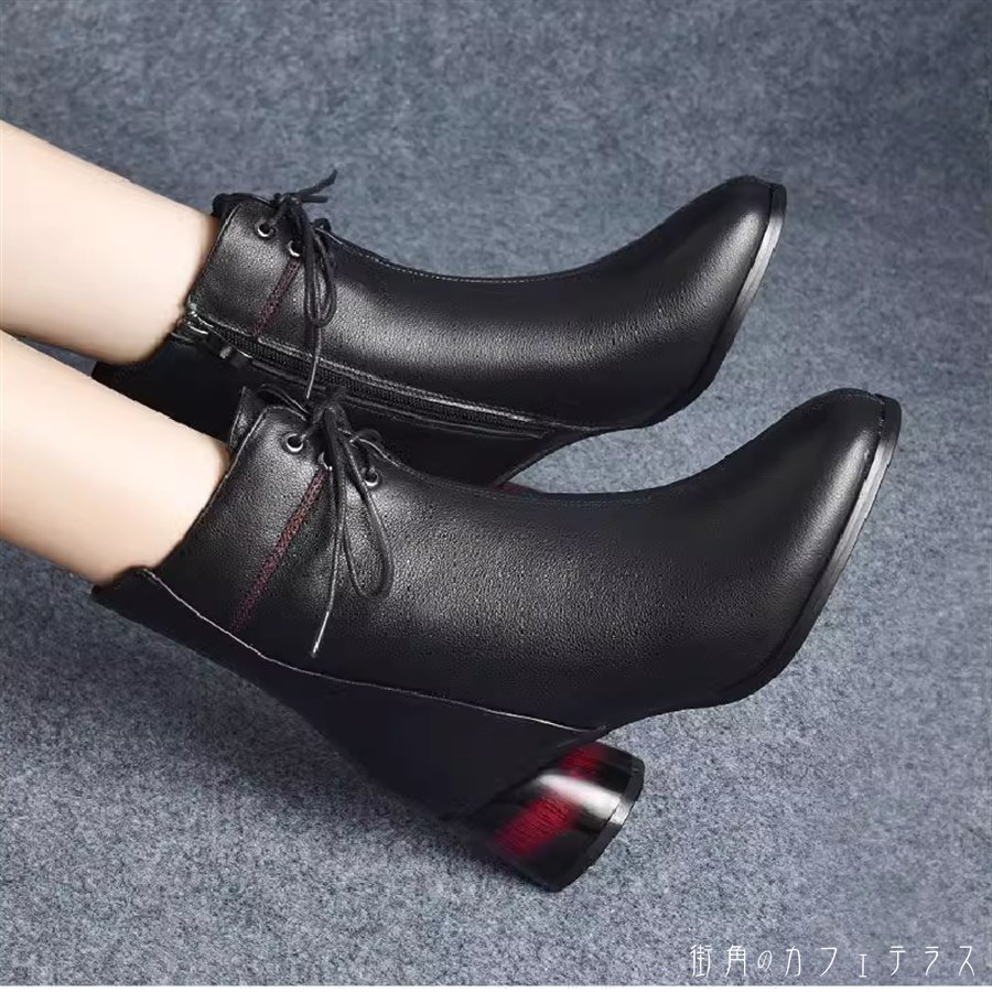ブーツ 靴 シューズ チャンキーヒール ローヒール アーモンドトゥ PU エレガント 可愛い 大人可愛い きれいめ シンプル カジュアル シック コンサバ 華やか 大人 上品 おしゃれ こなれ感 高見