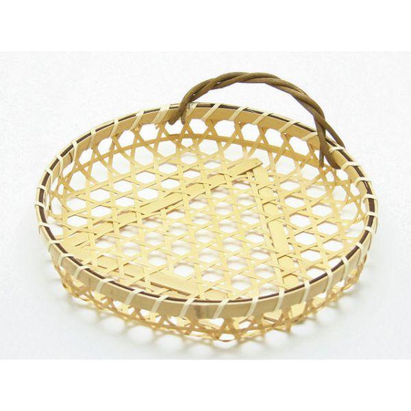 竹資材 竹かご 竹かご 百合かずら付 白(大) 神堂 10枚