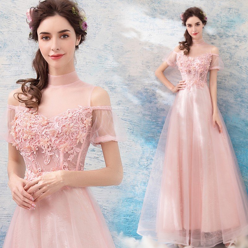 ロングドレス カラードレス 結婚式 イブニングドレス 半袖 パーティードレス 二次会 演奏会 安い