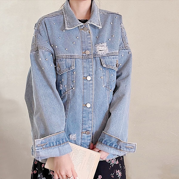 NO5765　ダメージ　ビンテージ　ルーズフィット　デニム　ジャケット ジーンジャケット Ｇジャン