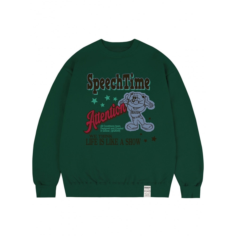 グレイバースピーチタイムスウェットシャツグリーン