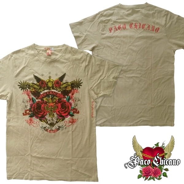 セール パコ チカーノ メンズ Tシャツ カーキ Paco Chicano ROSE トップス インポート LAセレブ ファッション ハリウッド セレブ カジュアル ストリート