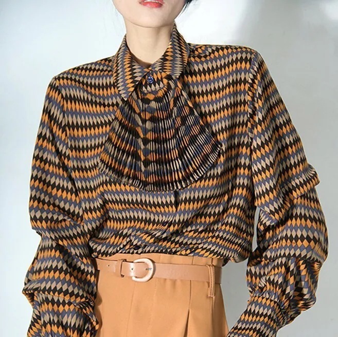 トップス シャツ ブラウス 袖あり 長袖 襟付き 大人可愛い きれいめ シンプル 大人 上品 おしゃれ かっこいい レトロ 大人女子 こなれ感 個性的 クール エレガント 主役級 存在感 フォーマル