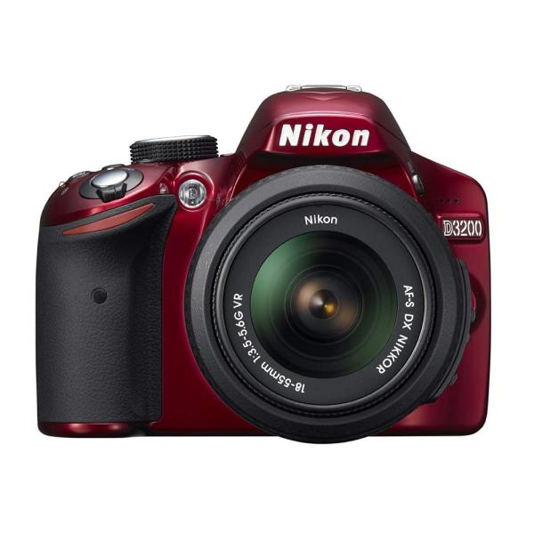 【中古】ニコン Nikon D3200 レンズキット レッド SDカード付き