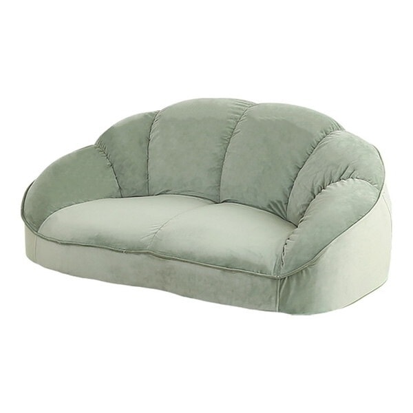 ホームテイスト SH-07-OKCBS-2 大人かわいいインテリア ローソファ2人掛け Chammy -チャミー- グリーン メーカー直送