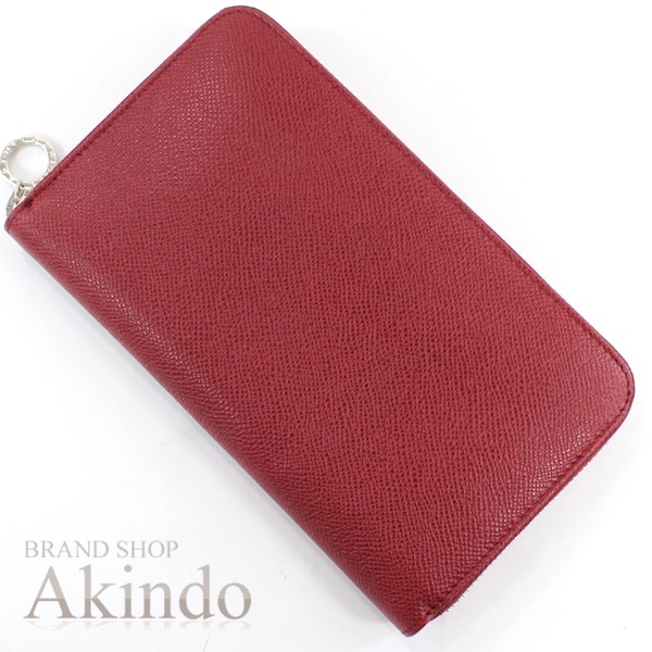 長財布 ラウンドファスナー ブルガリブルガリ 37340 RUBY RED レッド赤 レザー 本革 メンズ レディース ロングウォレット