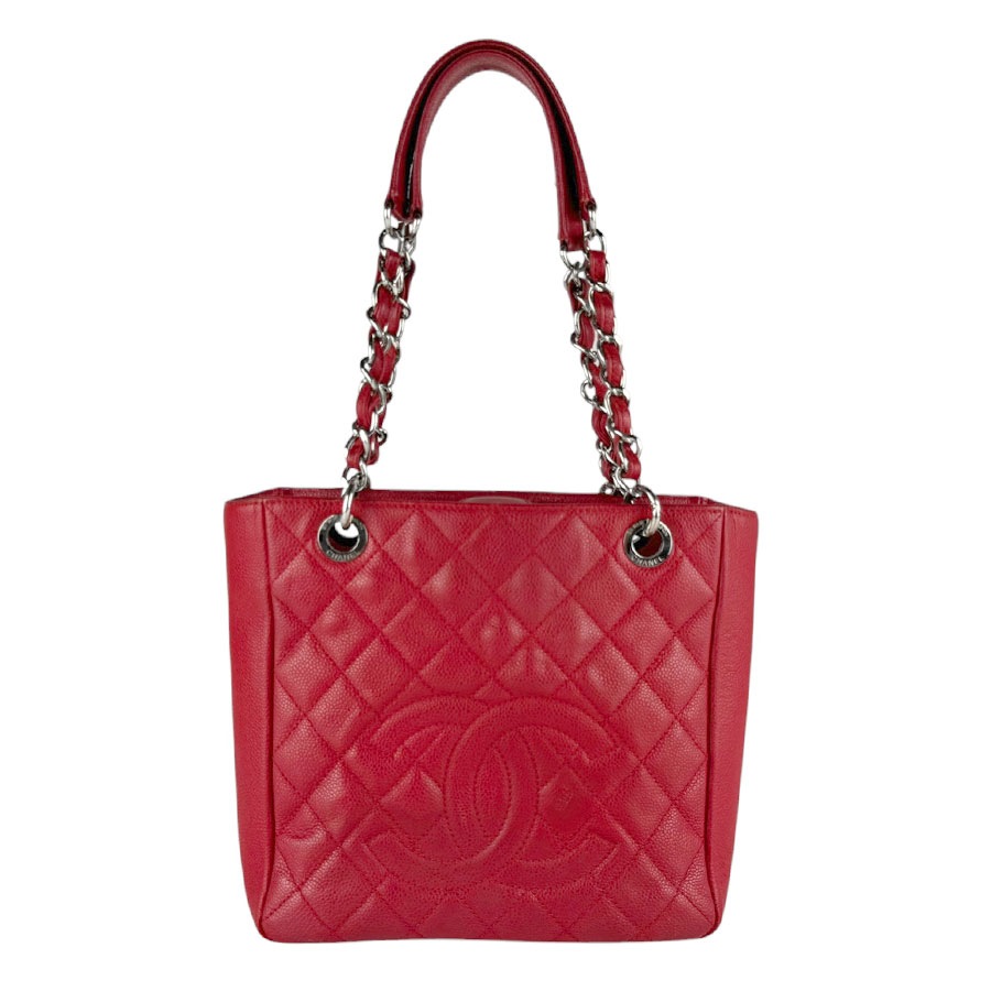 シャネル CHANEL ハンドバッグ PST キャビアスキンレザー レッド レディース z9798