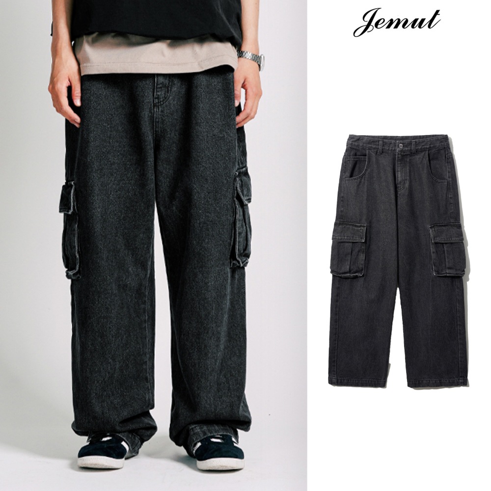 【JEMUT】★送料・関税込★Sounds Wide Cargo Denim Pants JEMUT]☆SOUNDS WIDE CARGO DENIM PANTS (Jemut/デニム