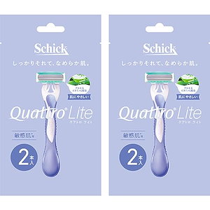 Schick（シック） クアトロライト 敏感肌用（２本入）×２パック カミソリ 女性