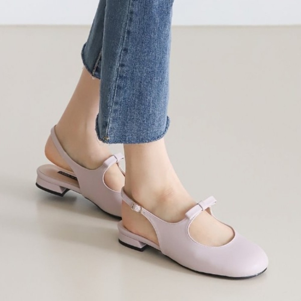 (Ninas Paris) 国産フロントラインリボンスリングバックローファー