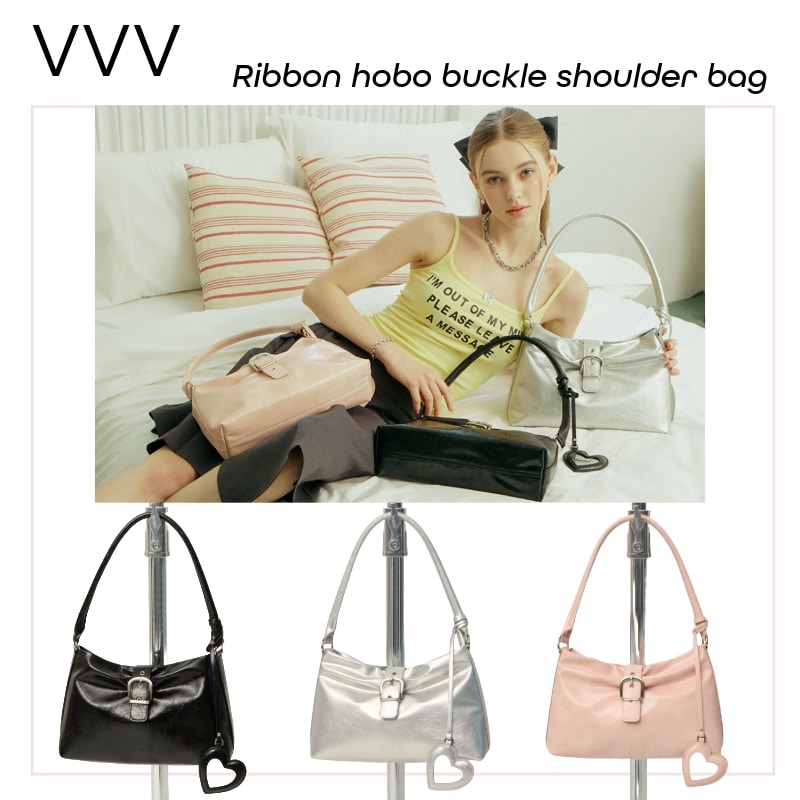Ribbon hobo buckle shoulder bag リボンホーボーバックルショルダーバッグ