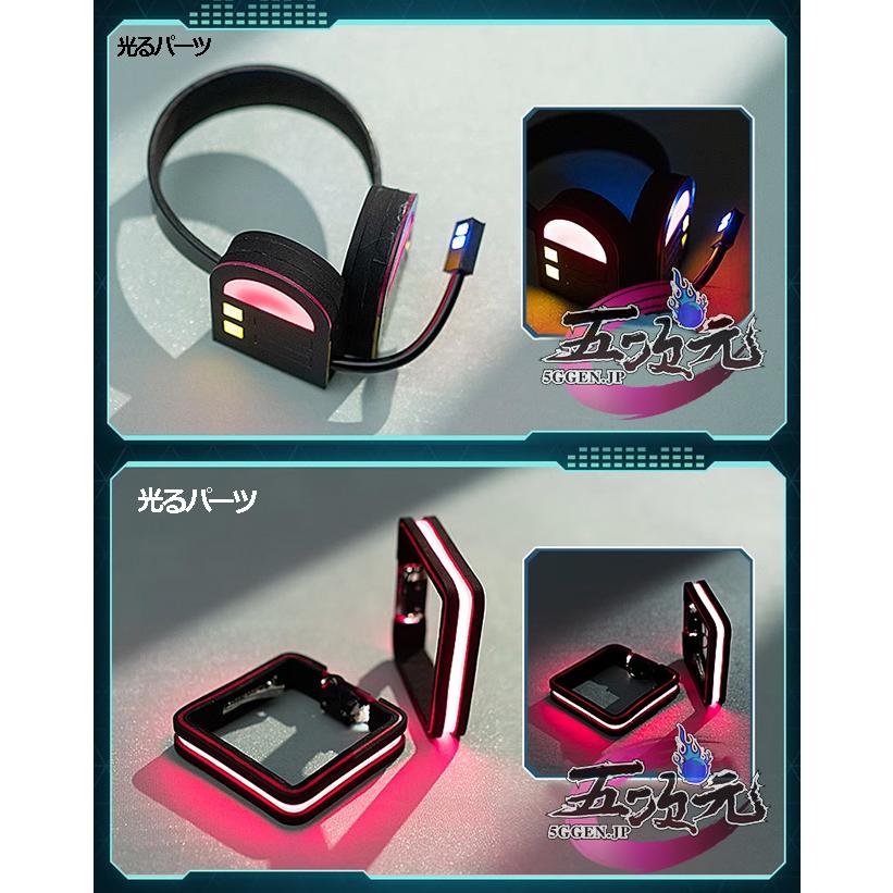 [工場直売　品質保証] 初獣猫　ボーカロイド　コスプレ　初音ミク　通常衣装　ヘッドホン＋髪飾りセット　発光Ver　道具