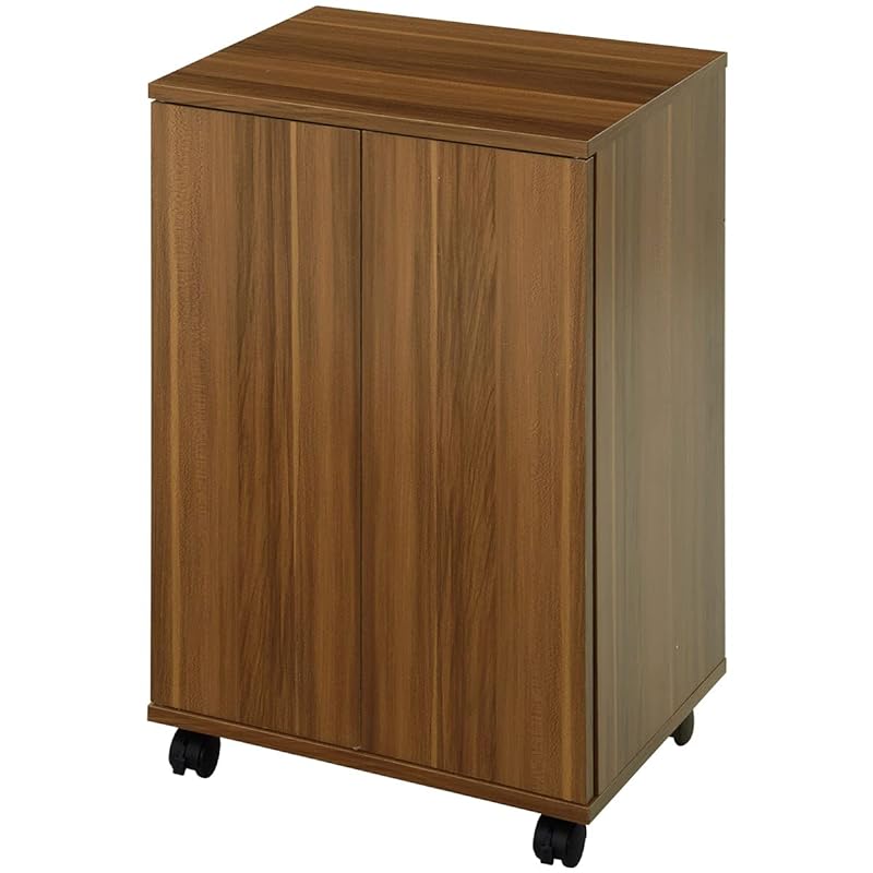 ぼん家具 シューズボックス 下駄箱 幅46.1cm×奥行34.1cm×高さ63cm 5段 可動棚 玄関収納 靴箱 ウォールナット