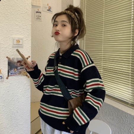 初回限定 ボーダー長袖ポロシャツ トップス シャツ ポロシャツ 長袖 襟付き かわいい 大人可愛い きれいめ ポロシャツ サイズ L Migoricampus Elgonviewcollege Ac Ke