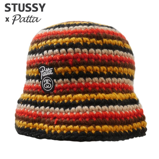 ステューシー STUSSY x パタ PATTA BUCKET HAT STRIPED KNIT 252-000535-019