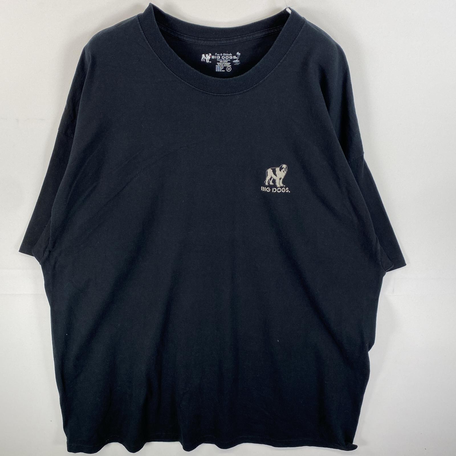 古着 ビッグドックス 半袖Tシャツ 両面プリント 犬 ビックサイズ 3XL ネイビー メンズ