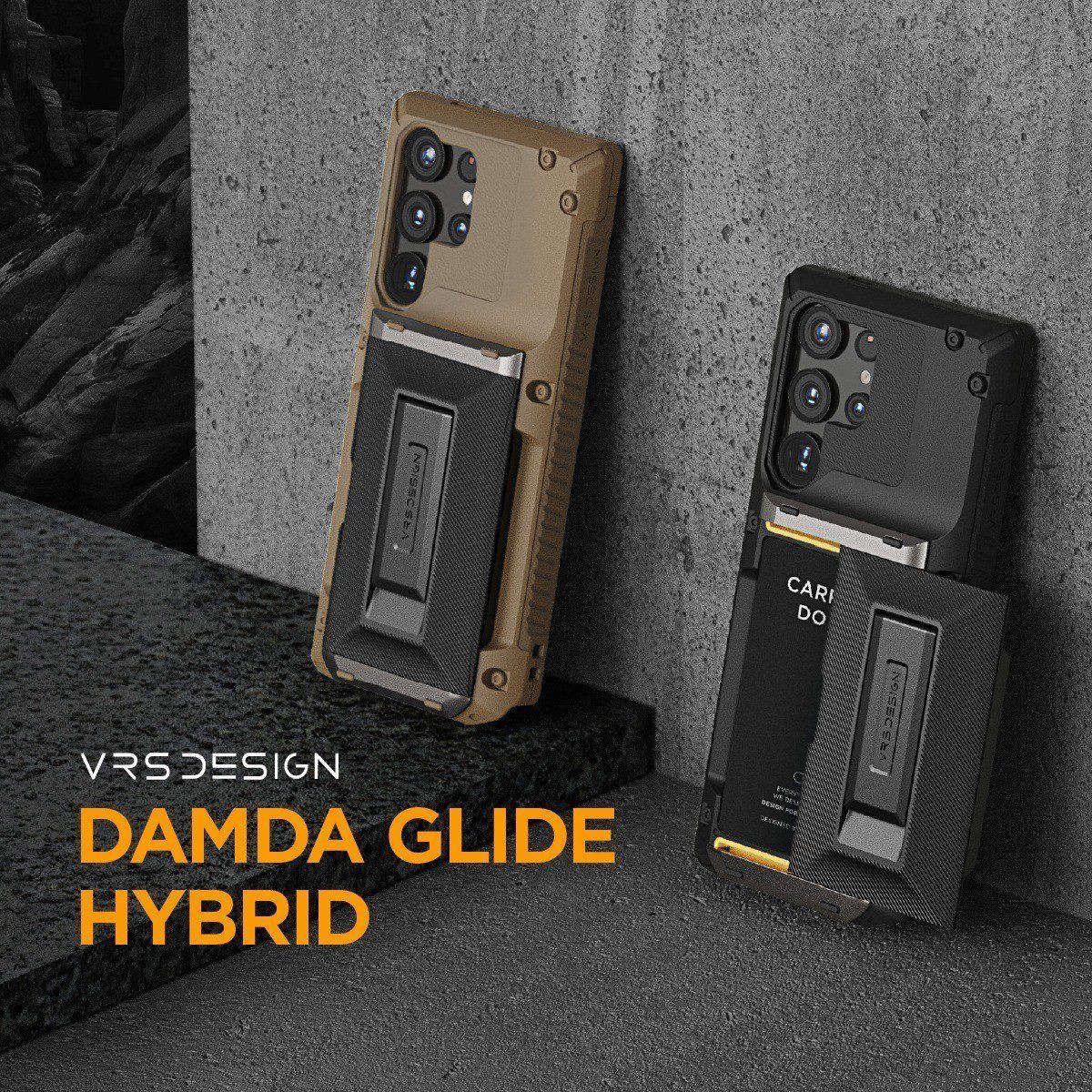 Galaxy S24 Ultra 対応 ケース 耐衝撃 カード収納 スタンド 付 タフ スマホケース Damda Glide Hybrid