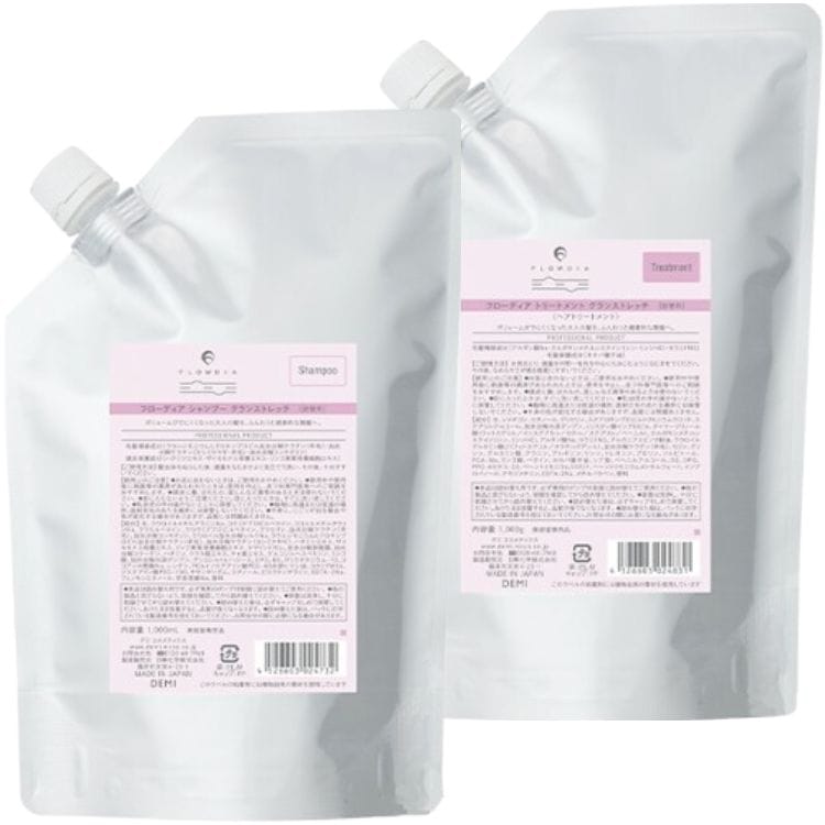 2個セット フローディア グランストレッチ シャンプー＋トリートメント 1000ml 詰替え レフィル エイジング 細毛 軟毛 ボリューム 弾力 艶髪 毛髪補修