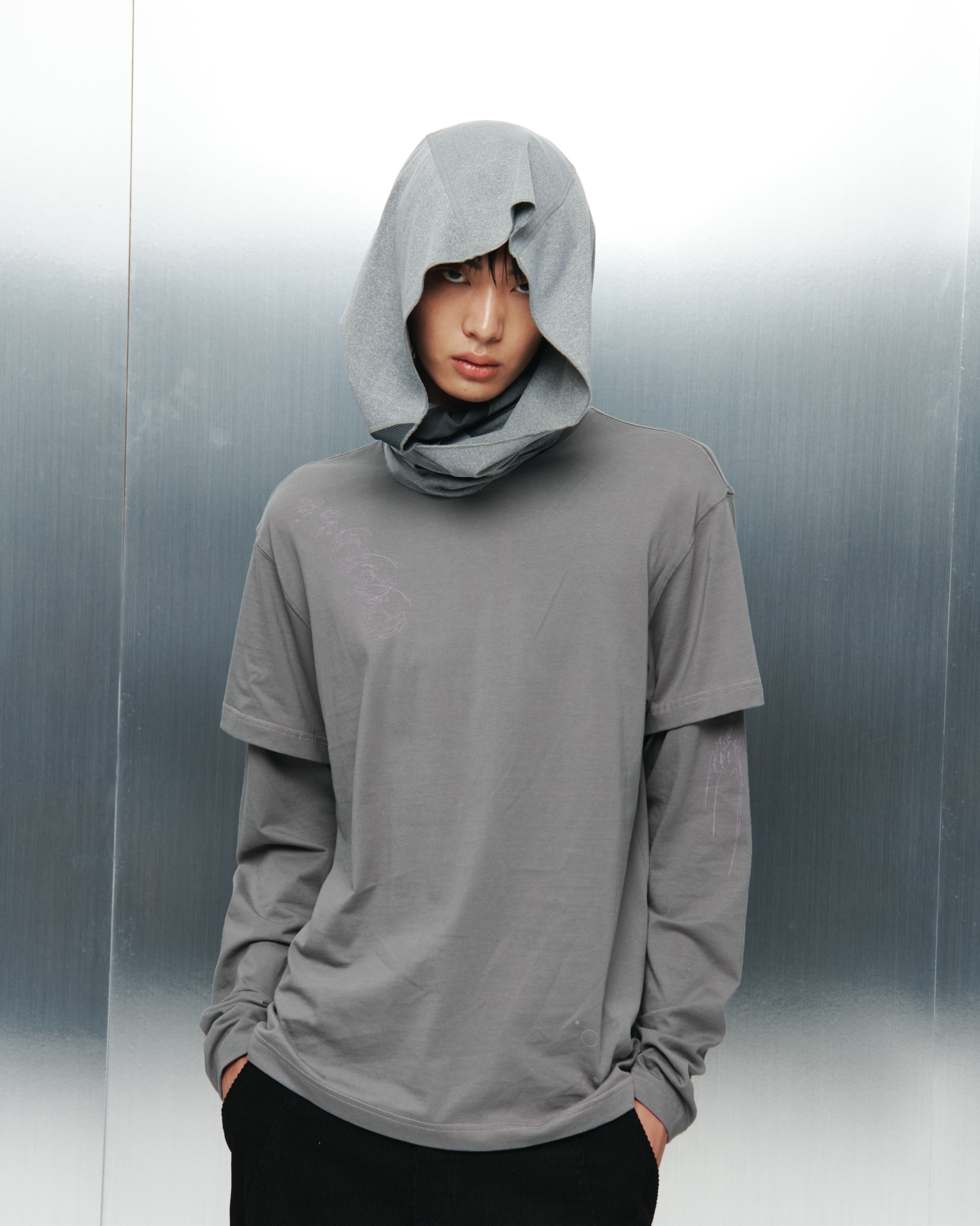 小物 SAN SAN GEARHOODIE SCARF MELANGE GREY HOODIE SCARF [MELANGE GREY] - SAN SAN GEAR