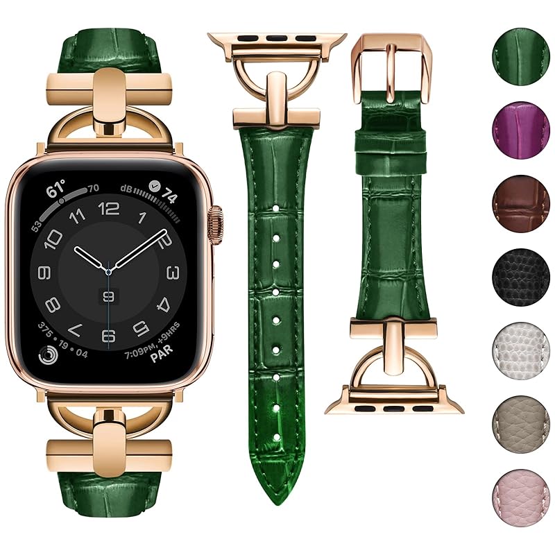 Wutwuk apple watch バンド 女性 人気 コンパチブル アップルウォッチ バンド レザー かわいい レディース オシャレ 女性用トップグレイン革 ベルトiWatch SE SE2 S